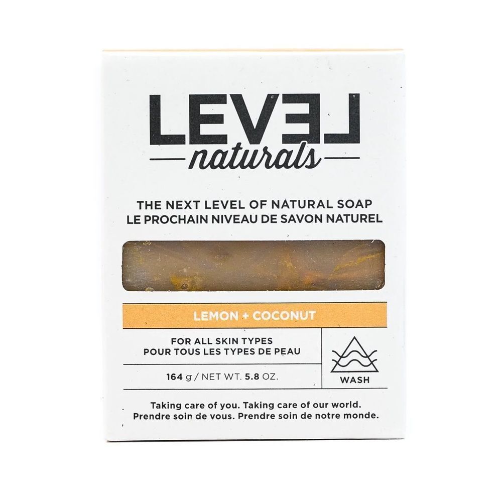 NIB Level Naturals Lemon + Coconut Bar Soap
